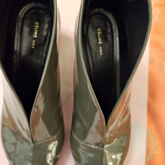 Celine Gray Patent Leather Ankle Boots - EU 41/US 10 - Picture 3 of 8